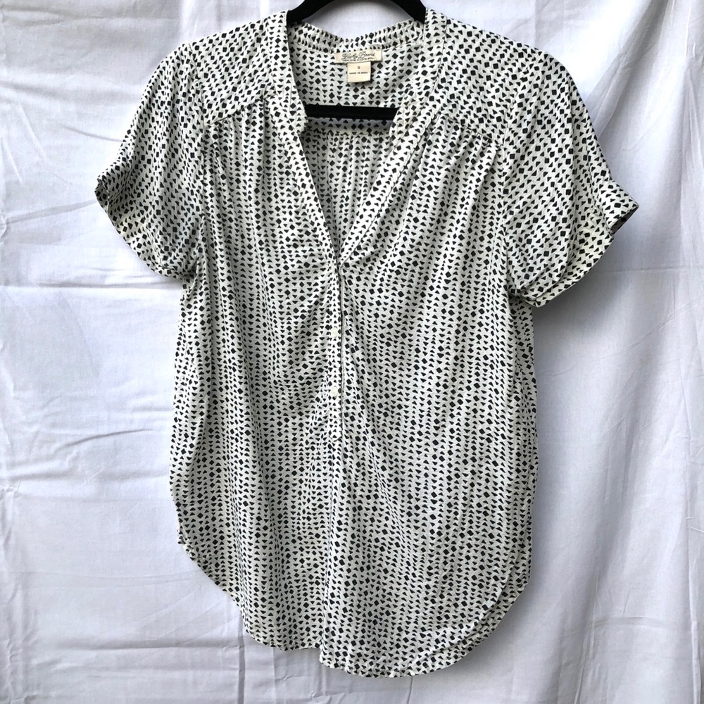 Lucky Brand Black & White Geometrical Top